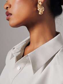 COSMINA 秋季女装 1 件女士优雅垫肩修身腰长袖衬衫，秋冬，商务休闲女装，女士办公室服装，女士教师服装 - 杏色 - 查看 6