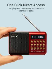 Teckwe 复古简约多功能收音机 - 紅色 - 查看 3