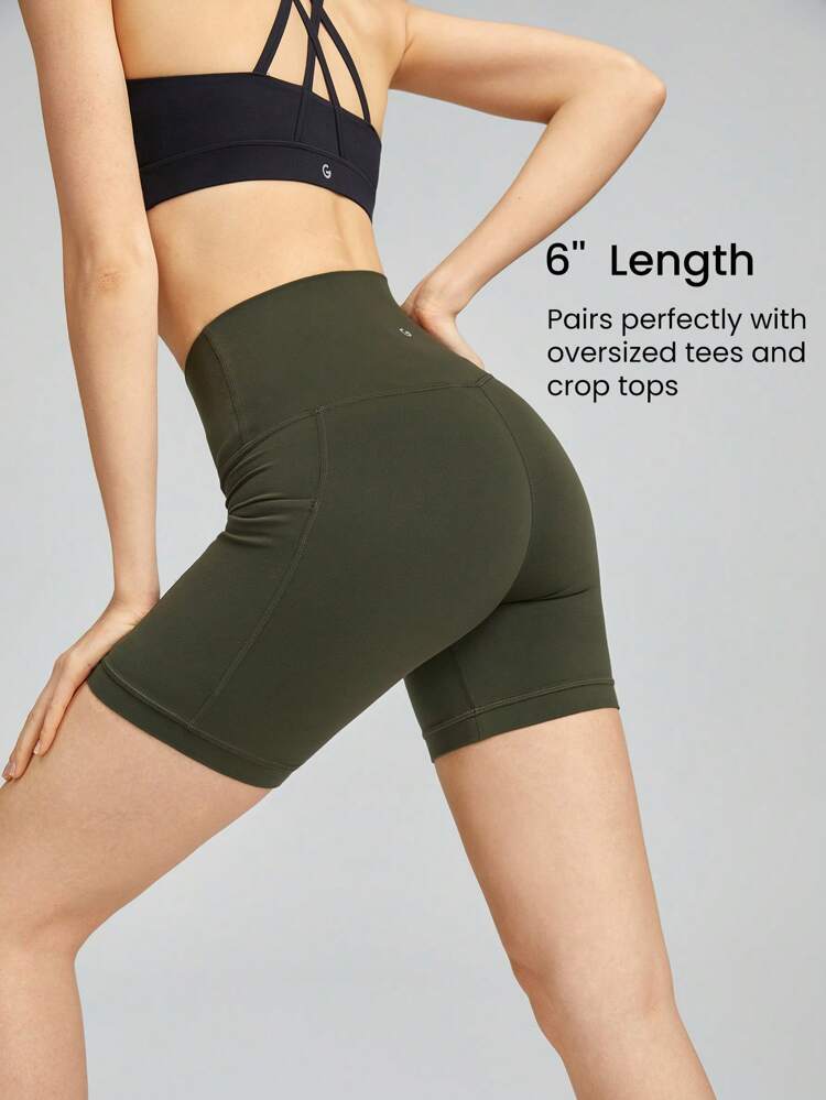 6" FeatherFit™ Country Crossover Anti-Slip Running Shorts Low Impact Cycling Gym Workout