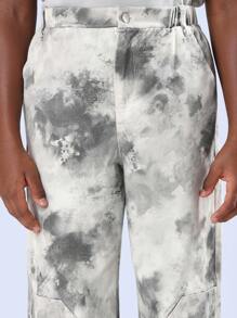 SUMWON Youth Boys Sleeveless Tank Top Matching Tie Dye Pant Set Casual Street Style Summer Leisure Cotton Blend Co-Ord Set - Grey - View 6