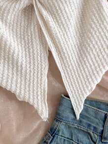 SHEIN Tween Girls Casual Minimalist Comfy Halter Neck Sleeveless Asymmetrical Hem Tank Top