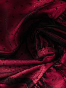 Sweetra Váy dài phong cách Pháp thanh lịch, quý phái và lãng mạn - Đỏ - Xem 2