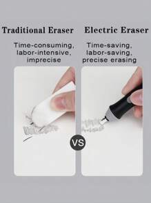 PVC Auto Rotate Eraser Set Precision Sketch Edges Correction For Drawing Art School Office Supplies Smudge Free Student Exam Home Drawing Tool