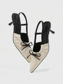 BizChic 蝴蝶结尖头芭蕾平底鞋，小众高端法式一脚蹬鞋