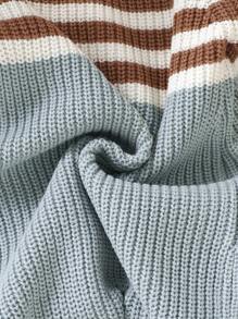 SHEIN Infant & Toddler Car Embroidered Jumpsuit, Striped Patchwork Design Baby Boy Cute Long Sleeve Romper Baby Boy Romper Newborn Boy Clothes Infant Sweater Romper Knitted Baby Romper Winter Baby Jumpsuit Baby Boy Jumpsuit Knitted Romper Winter Baby Clothes Newborn Boy Winter Clothes Infant Sweater Jumpsuit Baby Boy Knit Romper Warm Baby Boy Romper Baby Boy Jumper Baby Boy Romper Outfit Winter Baby Boy Clothes Newborn Boy Jumpsuit Fall - Blue - View 6