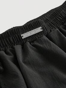 SHEIN x Luisa Sonza SHEIN MOD Black Bowknot Trim Floral Bubble Hem Skirt, Lined Pants, Low Waist, Date School Work Night Outfits Women, Sexy Cute Y2k Back-To-School Autumn - Black - View 3