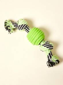 PETSIN TPR棉绳双球狗狗玩具，缓解无聊，与狗狗互动玩耍 - 彩色 - 查看 5