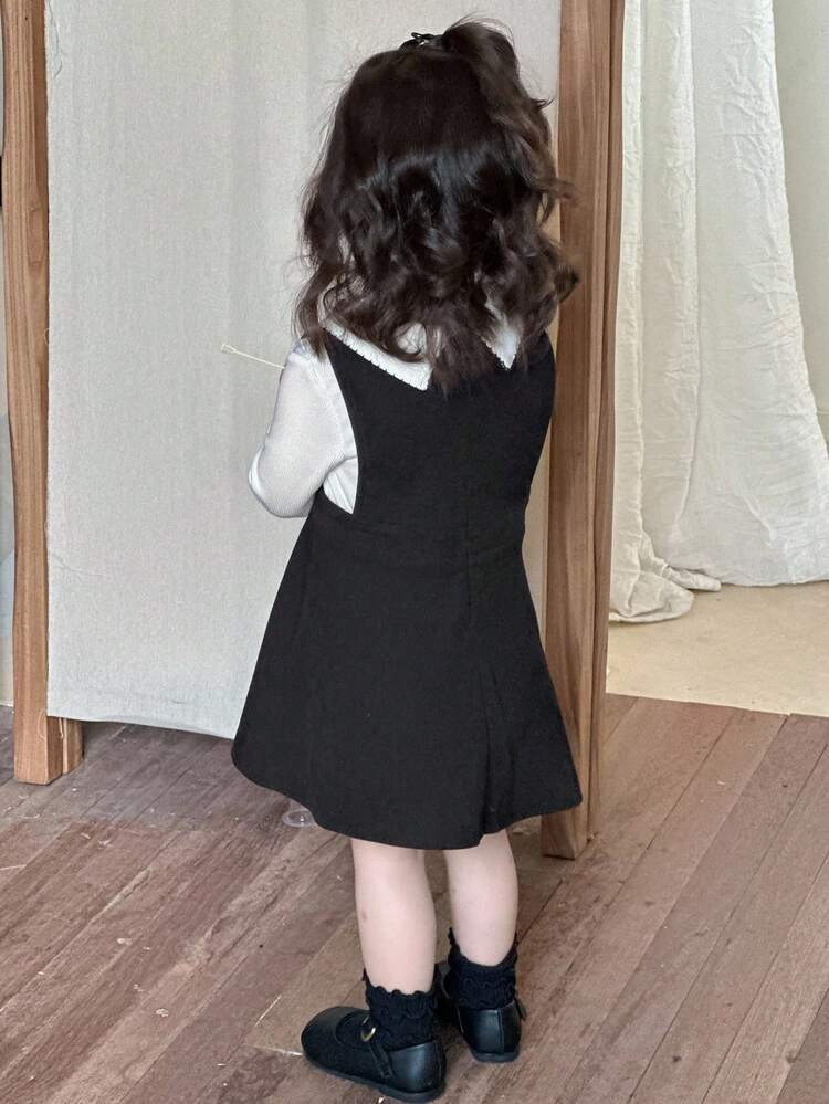 Baby Girl Elegant & Versatile Solid Color Sleeveless Dress Fall,Winter Toddler Girls Clothes