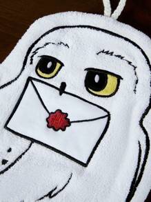 HARRY POTTER X SHEIN 1 件 Hedwig 手巾，吸水快干，可悬挂在厨房、浴室，柔软材质，配有挂绳