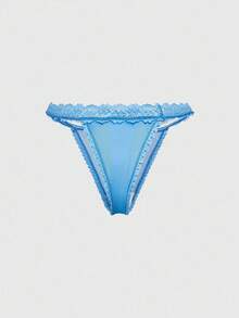 ROMWE J-Fashion Y2K 性感蕾丝拼接女式丁字裤 - 淺藍色 - 查看 2