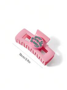 HARRY POTTER X SHEIN Fashionable Versatile Square Pink Big Hairgrip, Can Clip More Hair, Inspired By Birthday Cake - Pink - View 5