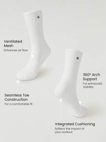 GLOWMODE 3 Pairs Socks Soft Ventilated Mesh With Embroidered Logo Gym Workout Daily
