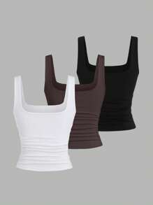 Sweetra Women's Casual Solid Color Tank Top For Summer