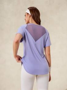 OutZeal Tee-shirt de maille de protection UV fraîche pour femmes, idéal pour la randonnée et le camping extérieur - Prune - Voir 9
