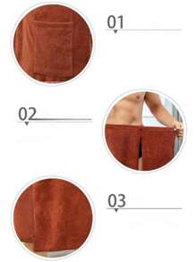 SHEIN 1 Buah Handuk Mandi Pria Handuk Pantai Lembut Menyerap Cepat Kering Anti Paparan Mikrofiber Rok Mandi Pendek Perlengkapan Perjalanan Aksesoris Gym Kolam Renang Ringan Kompak - MultiWarna - View 9