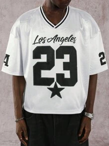 PAVTROS 亮面面料宽松短款男士T恤 - 白色 - 查看 6