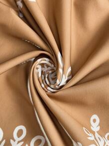 SHEIN LUNE Bộ đồ liền thân tay ngắn hở vai in họa tiết cỡ lớn có dây rút ở eo, mặc ngoài trời thường ngày - Nhiều màu - Xem 6