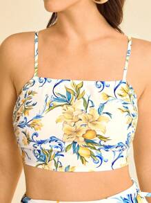 CAJUNI Débardeur à nœud pour femme - Motif citron décontracté de villégiature - Multicolore - Voir 7