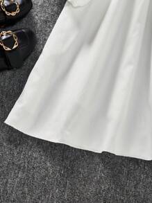 SHEIN 2件套女孩格子背心可拆卸领子连衣裙 - 白色 - 查看 8