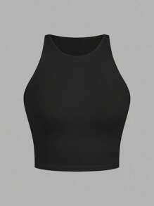 SHEIN EZwear Bộ 4 áo ba lỗ nữ thường ngày, họa tiết kẻ sọc và da báo, áo ôm vừa vặn đa năng, thích hợp mặc ở sân bay, trở lại trường, áo mùa hè - Nhiều màu - Xem 7