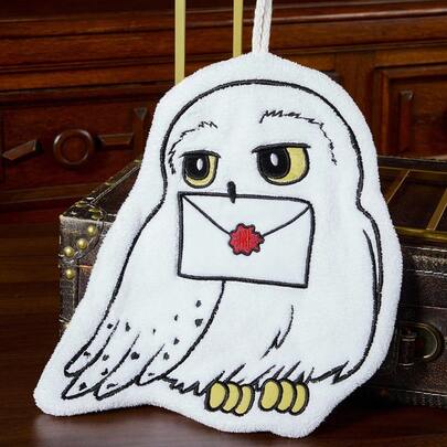 HARRY POTTER X SHEIN 1pc Hedwig Hand Towel, Absorbent And Quick Drying, Can Be Hung In Kitchen, Bathroom, Soft Material With Hanging Rope