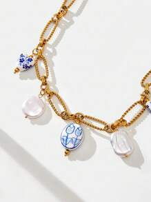 Maija Collar con colgante con forma de flor, pimienta, concha o corazón, de moda y personalizado