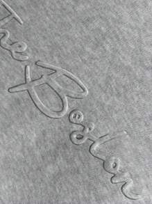 Manfinity Joysei 男士休闲日常字母图案压花印花口袋抽绳连帽衫运动衫灰色连帽衫男士连帽衫休闲波士顿连帽衫男士连帽衫