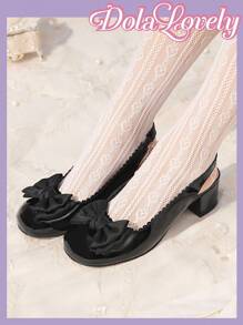 Dola Lovely 洛丽塔风格优雅高跟鞋，百搭又可爱 - 黑色 - 查看 4