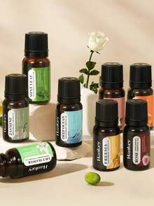 SHEIN 1 Stück Ätherisches Öle Set, speziell für Luftbefeuchter und Diffuser entwickelt, Aromatherapie Diffusor Öle, Ätherisches Öle Set für den Heimgebrauch, Ätherisches Öle Set mit verschiedenen Düften (8x10ML)