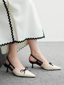 BizChic 蝴蝶结尖头芭蕾平底鞋，小众高端法式一脚蹬鞋