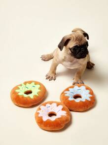 PETSIN Juguete de peluche de donut creativo para perros, con sonido de ladrido BB, juego interactivo para perros