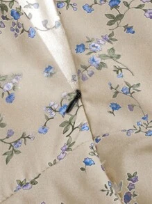 SHEIN Unity 女士碎花不对称下摆吊带连衣裙 - 杏色 - 查看 5