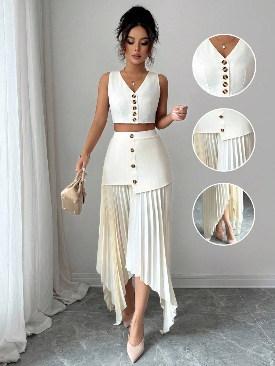 Elenzga 女士优雅度假风两件套夏季套装