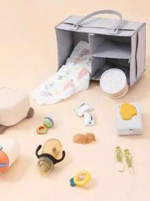 1 件毛毡尿布收纳盒婴儿尿布整理器储物容器，多功能储物袋，大容量储物袋，储物篮