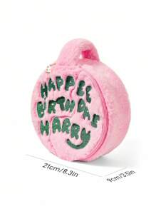 HARRY POTTER X SHEIN 1个字母刺绣蛋糕造型化妆包，超大容量，适合日常收纳和旅行，适合女士、学生、魔术、蛋糕、生日蛋糕 - 粉色 - 查看 7