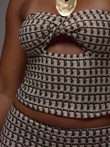 MUSERA Áo quây không tay ôm sát, kiểu dáng xoắn phía trước, chất liệu móc len, chỉ có phần trên, thích hợp cho kỳ nghỉ ở Ibiza, mùa xuân hè, lễ hội, tiệc tùng, đi biển, câu lạc bộ. - Nhiều màu - Xem 6