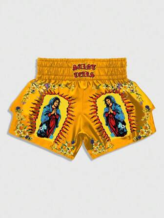 Street Life Men's Casual Gothic Character Print Elastic Waist Boxer Shorts