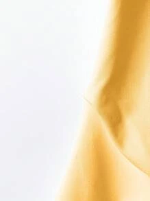 SHEIN Clasi Women 3D Floral Decor Round Neck Puff Sleeve Ruched Fashion T-Shirt - Yellow - View 3