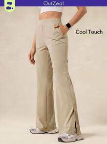 OutZeal Cool Touch Side Slits Straight Leg Sunproof Pants Side Pockets Daily Vacation Summer - Khaki - View 10
