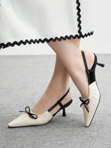 BizChic 蝴蝶结尖头芭蕾平底鞋，小众高端法式一脚蹬鞋