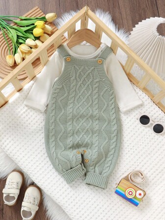 Souflis Souflis 1 stuk groene baby-/peuterromper, casual minimalistisch ontwerp, comfortabele jumpsuit