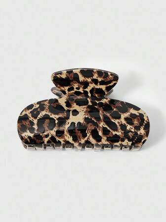 Grunge Punk 1 pieza Pinza para el cabello con estampado de leopardo, elegante pinza de pelo para mujeres