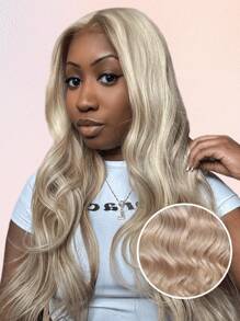 ALL READY WIG Blonde Highlights P10/613 Upgraded 13x6 Lace Front Human Hair Body Wave Pre-Cut Ear-To-Ear Lace Easy Wear Glueless 18-26 Inch Colored Human Hair Wigs Festival Ready Summer Style Halloween Costumes - S10/613 - View 3