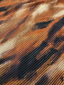 SHEIN CURVE+ Plus Size Fashion Casual Everyday Versatile Slim Fit Women Skirt Animal Print Skirt Plus Size Skirt Brown Maxi Skirt Pleated Skirt Earth Tone Skirt Fall Cloth For Women Cheetah Print Skirt Long Brown Skirt Mermaid Skirt - Coffee Brown - View 5