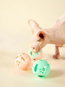 PETSIN 马卡龙色可拆卸塑料球，内置铃铛，可与猫咪互动玩耍