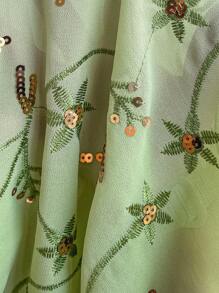 Sweetra 女士新款系带露背上衣和绿色迷你 A 字裙套装，适合海滩度假，春夏季 - 綠色 - 查看 8