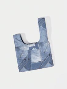 Women's Fashion Personalized Street Style Chic Patchwork Print Handbag - Multicolor - View 5