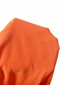 Calvaya Women's Solid Color Sleeveless Dress With Keyhole Neckline - Orange - View 7