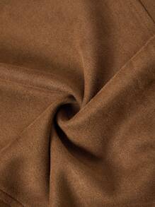 Ellevyn Women Fashion Lapel Collar Zipper Suede Fleece Short Jacket, Autumn Fall Women Clothes  Jacket - Khaki - View 4