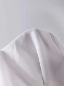 SHEIN Playful Pals 女童圆领针织长袖卫衣，饰有牛仔布贴花樱桃图案，搭配牛仔百褶裙，时尚秋季套装 - 白色 - 查看 7